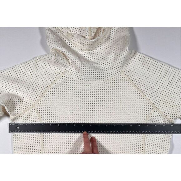 CALIA Limited Edition Perforated Fleuria Hooded Top Ivory Size Large Athletic - Picture 8 of 9